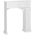 Bathroom Rack, with Over the White Shelves, kleankin Freestanding Toilet Cabinet, Toilet Organizer Bathroom Adjustable Storage