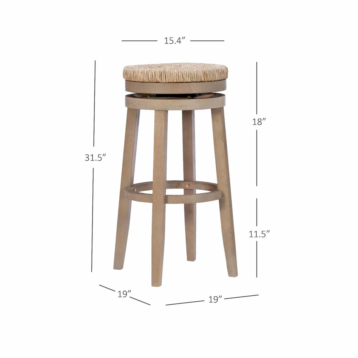 Morgan 31 Bar Natural with Powell - Rush Stool Natural in. Swivel