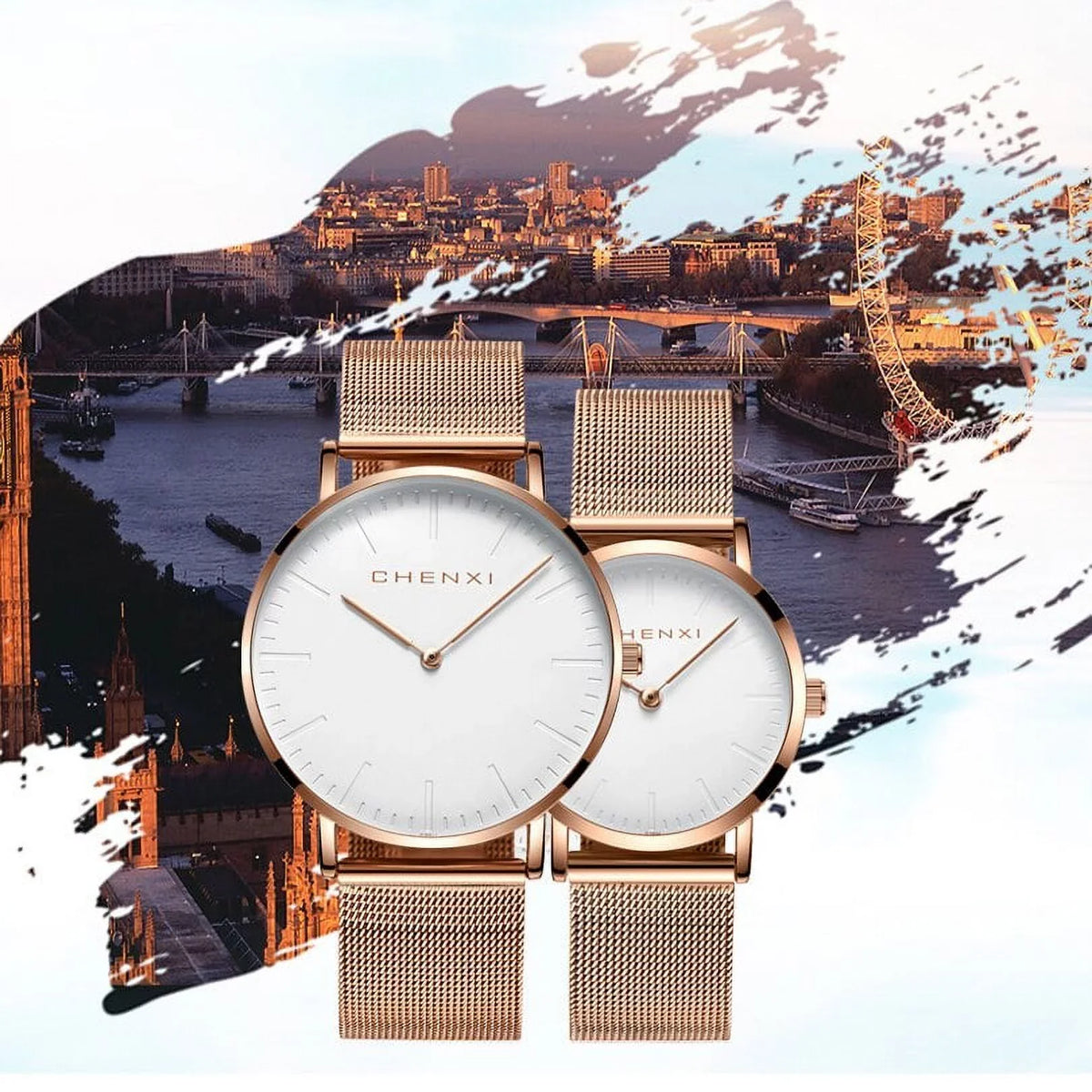 Watch Lover Quartz Rose Ladies Waterproof Watch Brand CHENXI Elegant Men Fashion Ultra Dress gold Watches Luxury Top Woman thin