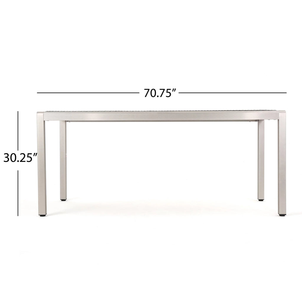 Dining Wicker with Aluminum Grey Top, Table Outdoor Bay Coral