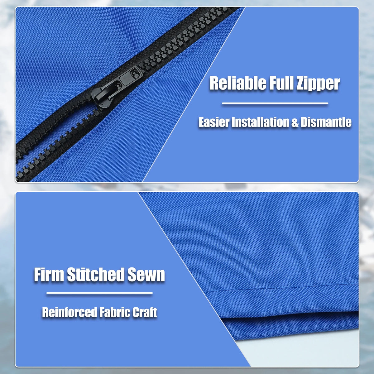 Storage for Boat Top Blue Polyester Pacific 600D Boot Canvas 85"-90" Bow 4 Cover Bimini 3 Bow Width
