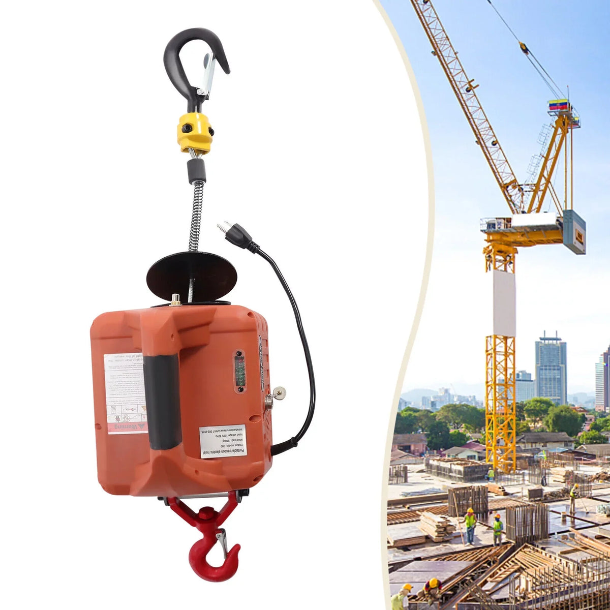 Crane 1100 Control 3-in-1 Winch ZhdnBhnos Lift 110V LBS Electric Portable Remote Wireless Hoist Kit