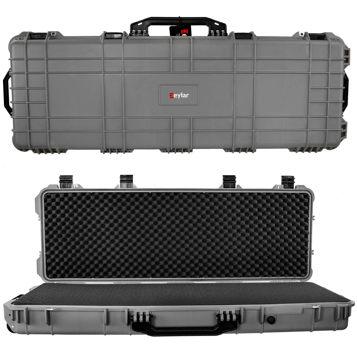 Case with Inch Eylar Crushproof, 38" Lockable Roller Valve Gray Mil-Spec Hard Pressure Fittings & Waterproof with Foam,