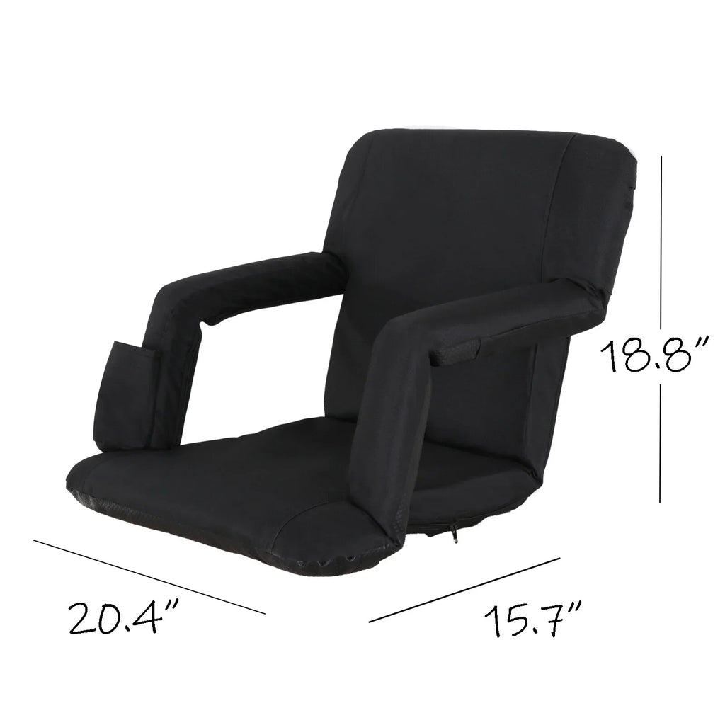 Seat Chair Black for Seat Reclining Folding Portable Stadium 6 Bleachers, HomGarden Waterproof,
