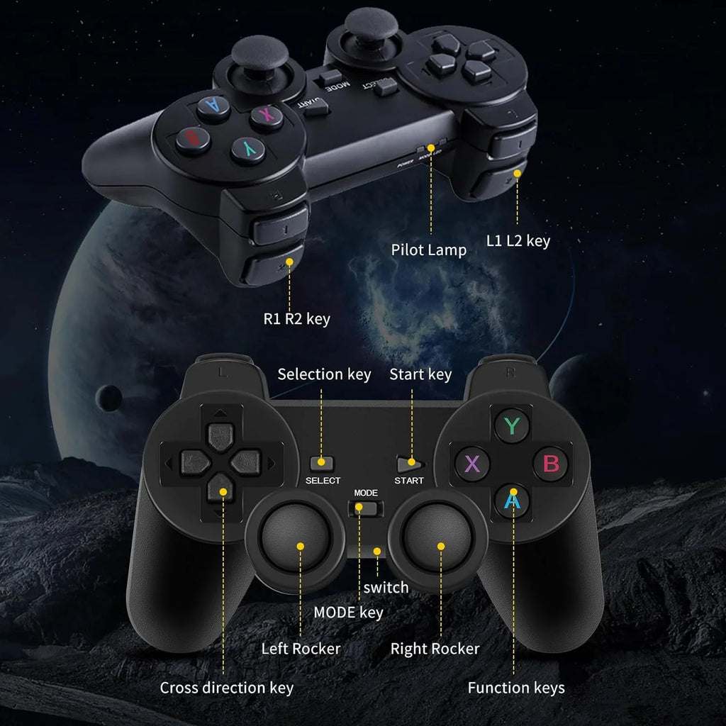 Retro Games, Stick, HD and Play Plug Game TV, Console Video with Console 64G with Emulator Game Output, 4K 12 25000+ Compatible 2.4GHz Controllers Wireless for Retro Stick MAME/PS1/GB, Nostalgia Play