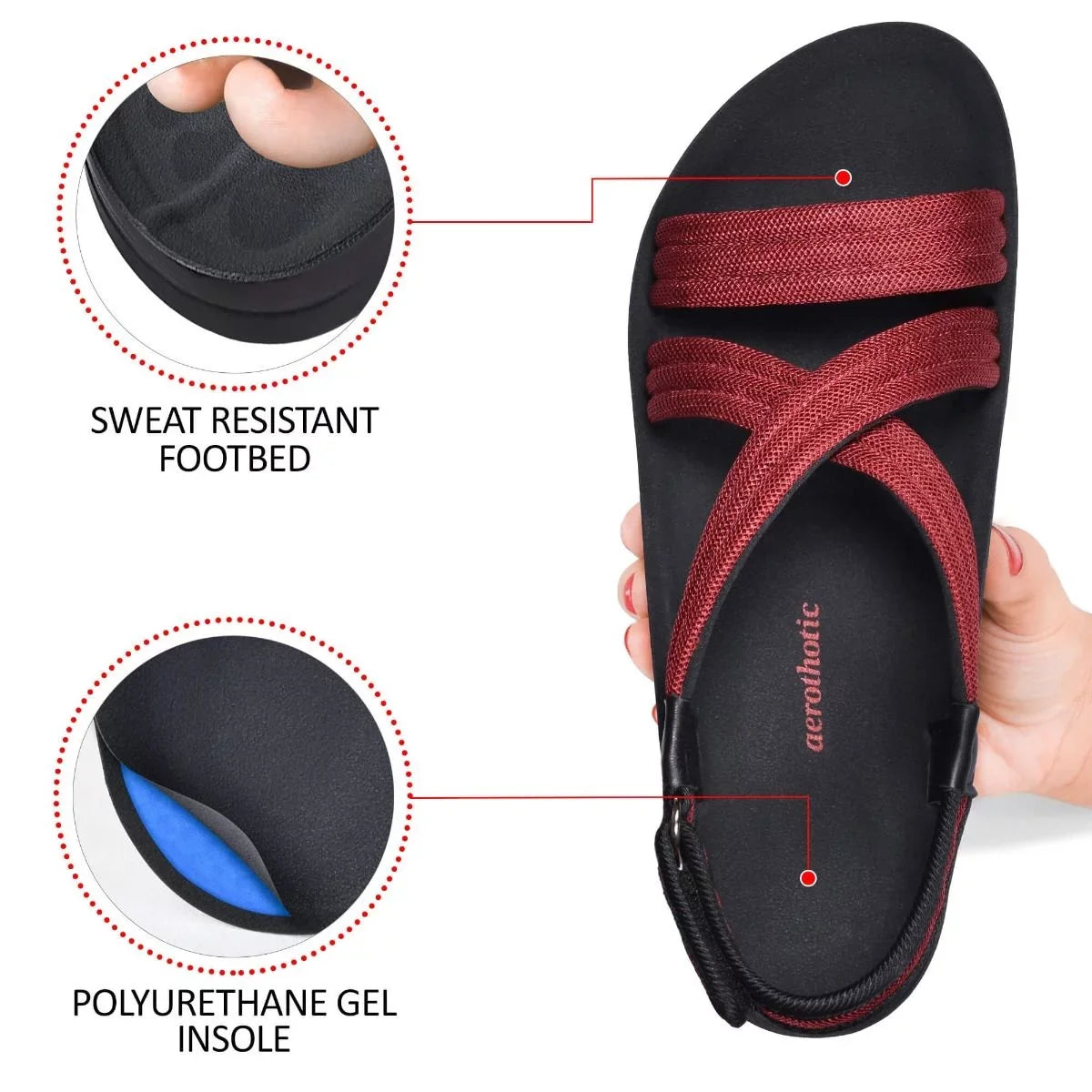 Strap Open Aerothotic Hadal Ankle Toe Adjustable Women's Sandals