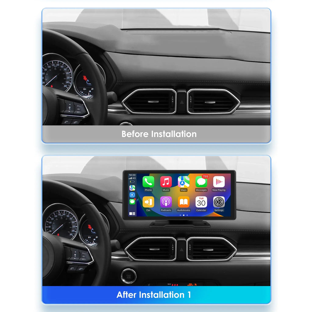 Apple Radio Unit Touchscreen Bluetooth 10.26" Auto Head Navigation Adjustable Mirror Link GPS FM Car Stereo Player 360° Carplay Android