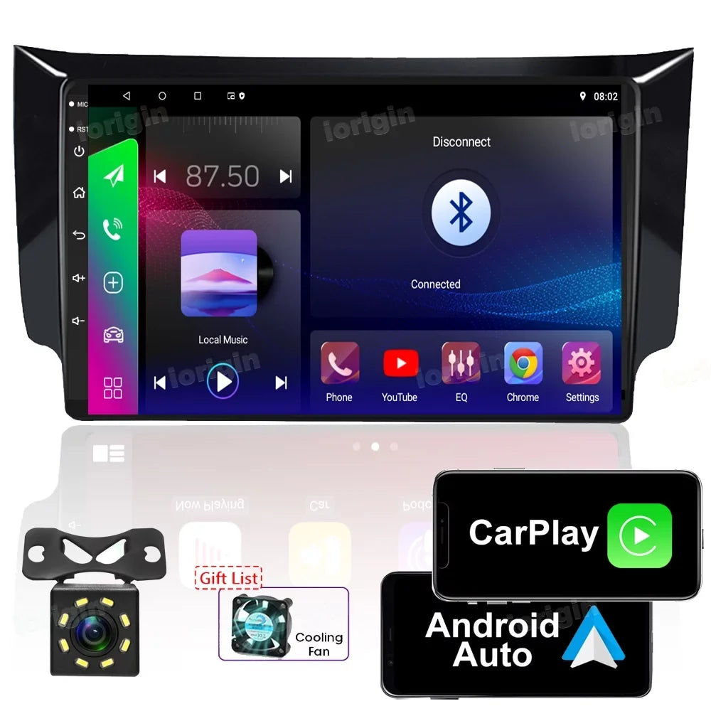 GPS Sentra Nissan B17 carplay Navigation with For backup - Player Video 2017 Android Car auto Multimedia camera Support 2012 Radio 2-16G