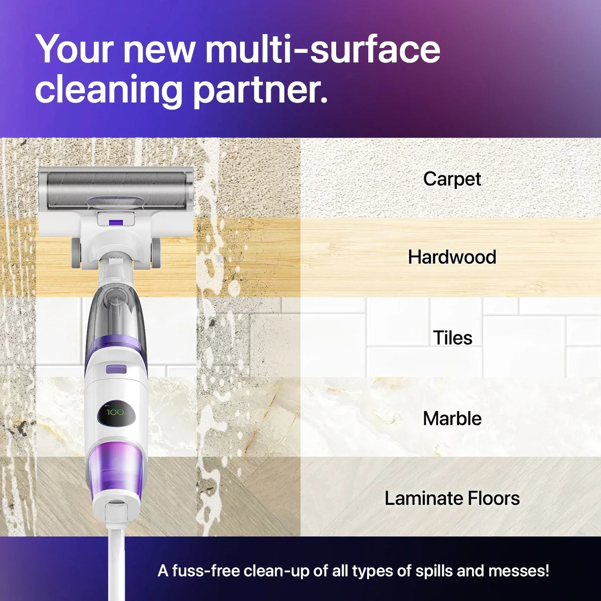 & in Wet 3 Lunaglow technology 1 Cleaner with Self-cleaning Dry Nano Vacuum