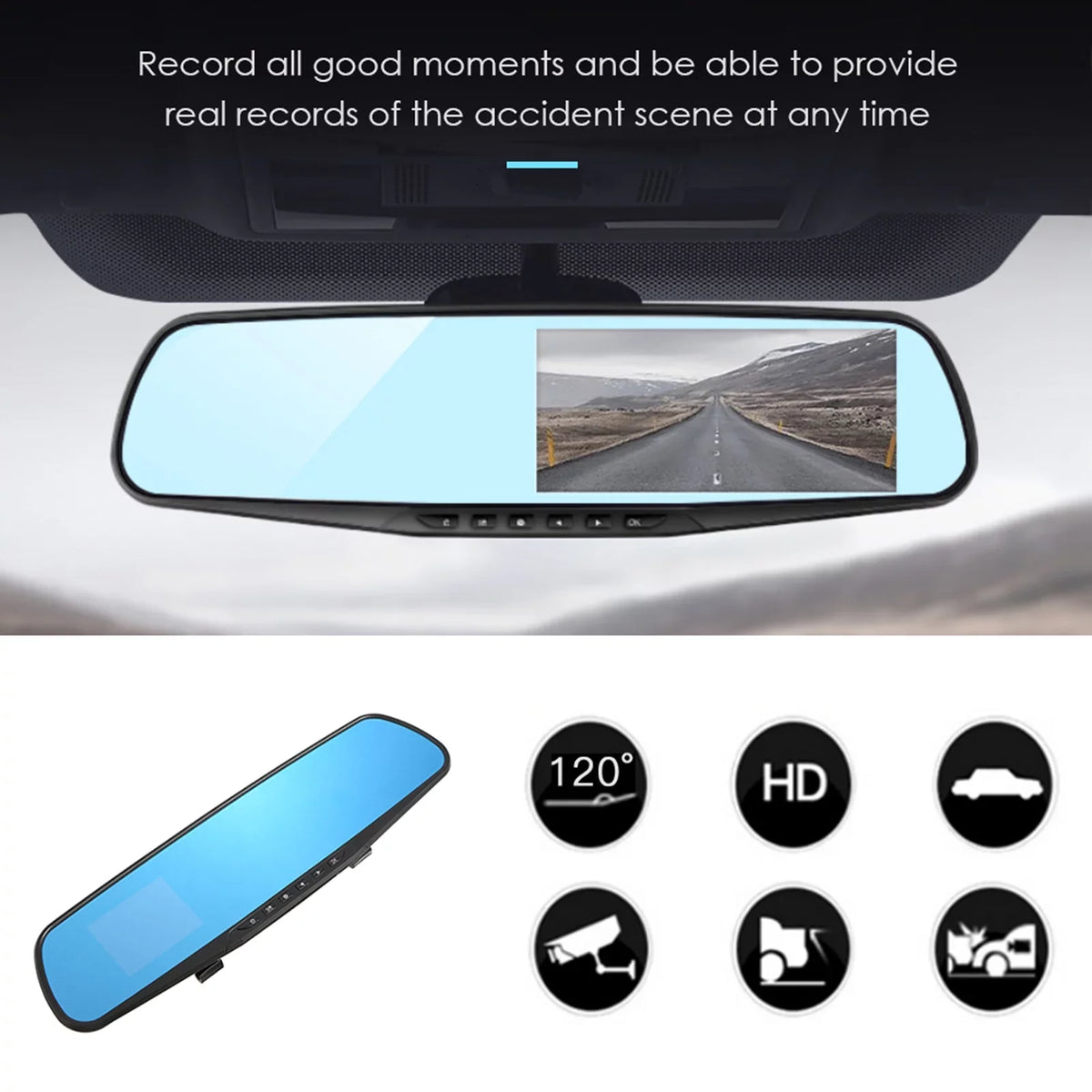 Recording, Camera moobody Recorder Full Motion for Car Dual Angle Dash Lens, 1080P Optimal 170°Wide with - Driving and Detection HD Security Loop Cam System Dual