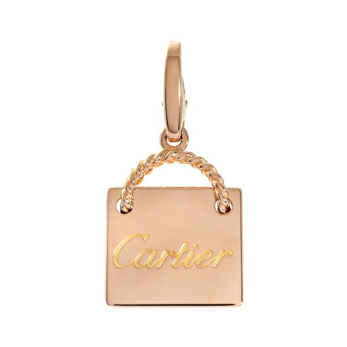 Cartier K18PG gold bag shopping Pre-Owned charm pink (Good)