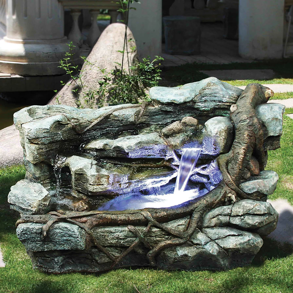 Cascading Staggered Garden Canyon Toscano Design Rock Fountain
