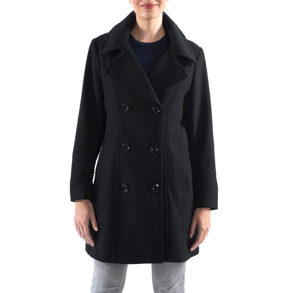 Womens Jacket Double Norah Swiss Breasted Overcoat Peacoat Coat Alpine Wool