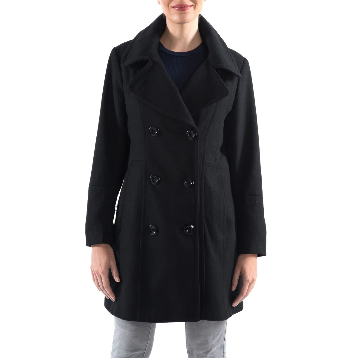 Womens Jacket Double Norah Swiss Breasted Overcoat Peacoat Coat Alpine Wool