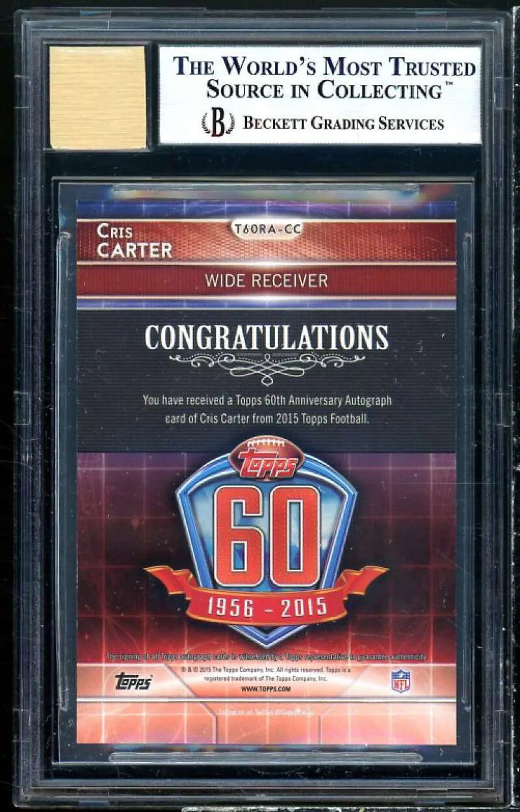 Rookie Anniversary Autographs #160RACC Cris Reprint Topps Carter 8.5 2015 BGS