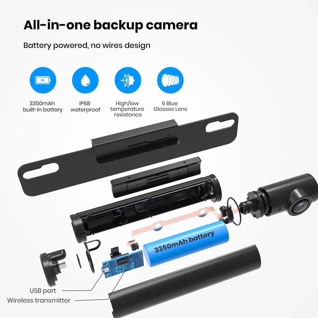 for Installation, 5'' AUTO-VOX Night Solar Systems Car Camera Trucks, for Wireless 5Mins Backup Monitor DIY Vision Camera Up Back TW1