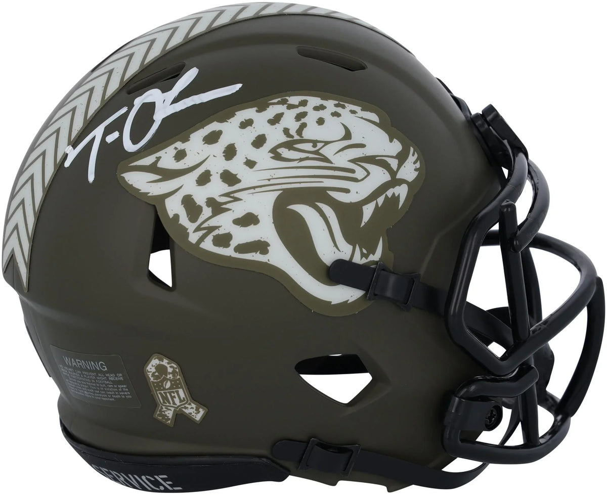 2022 Fanatics Riddell Service Helmet Trevor Sig Jacksonville To Salute Certified Authentic Autographed Speed - Lawrence Mini - Jaguars White
