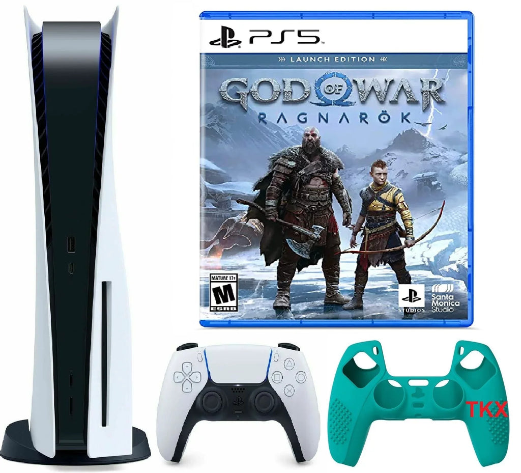 / War Disc 2022 Bundle Gaming Silicone Console Version PlayStation_PS5 God with Newest Skin Controller of Cover Ragnark