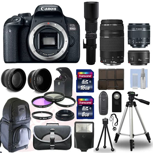 STM, + 800D Canon PRO 6 24GB 50mm, Camera+ KIT! Lens 75-300mm, 18-55mm 500mm EOS