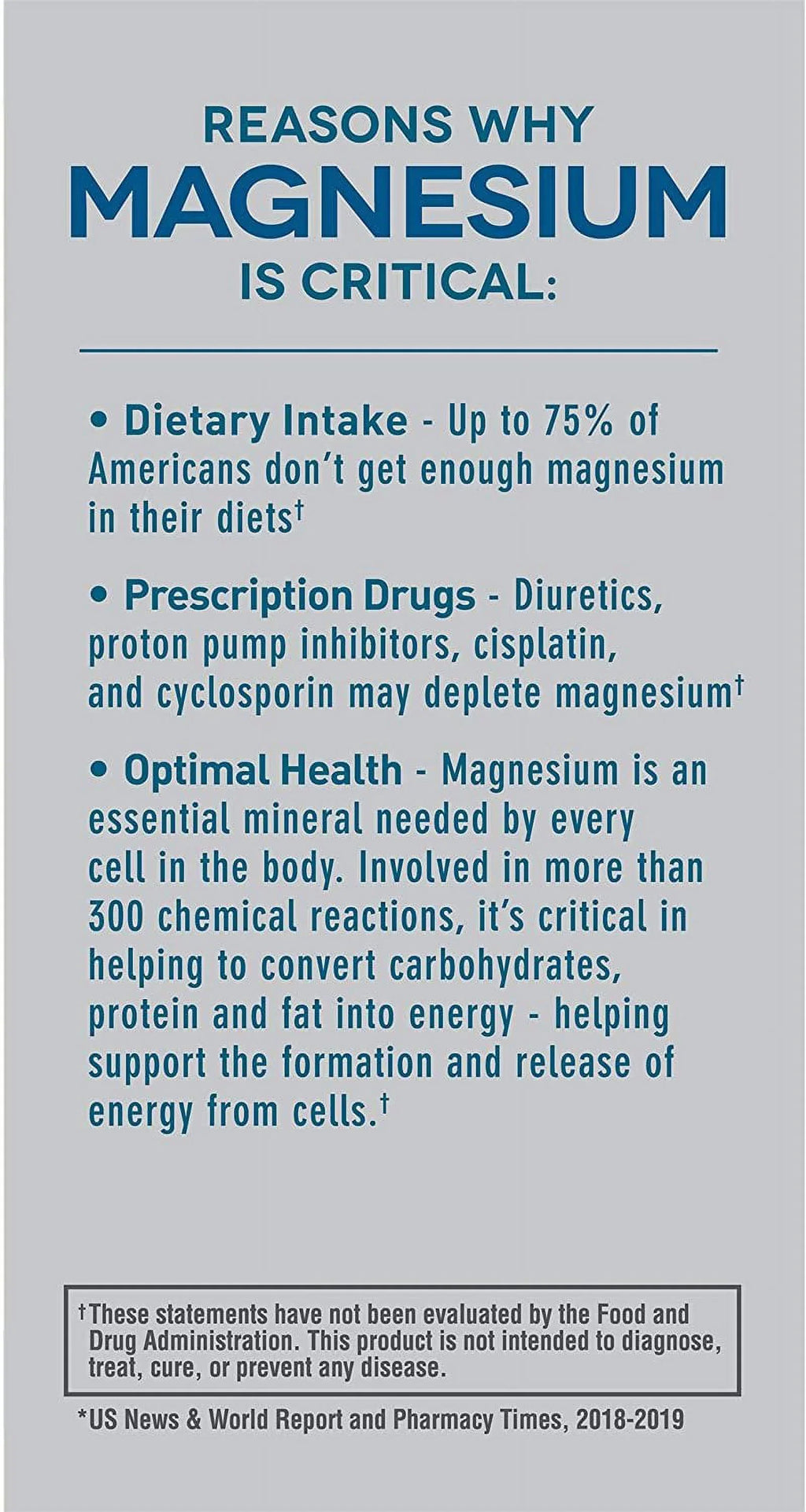 Magnesium Magnesium Tablets Oxide Concentrated form of 120 Supplement Most 400 Dietary MagOx