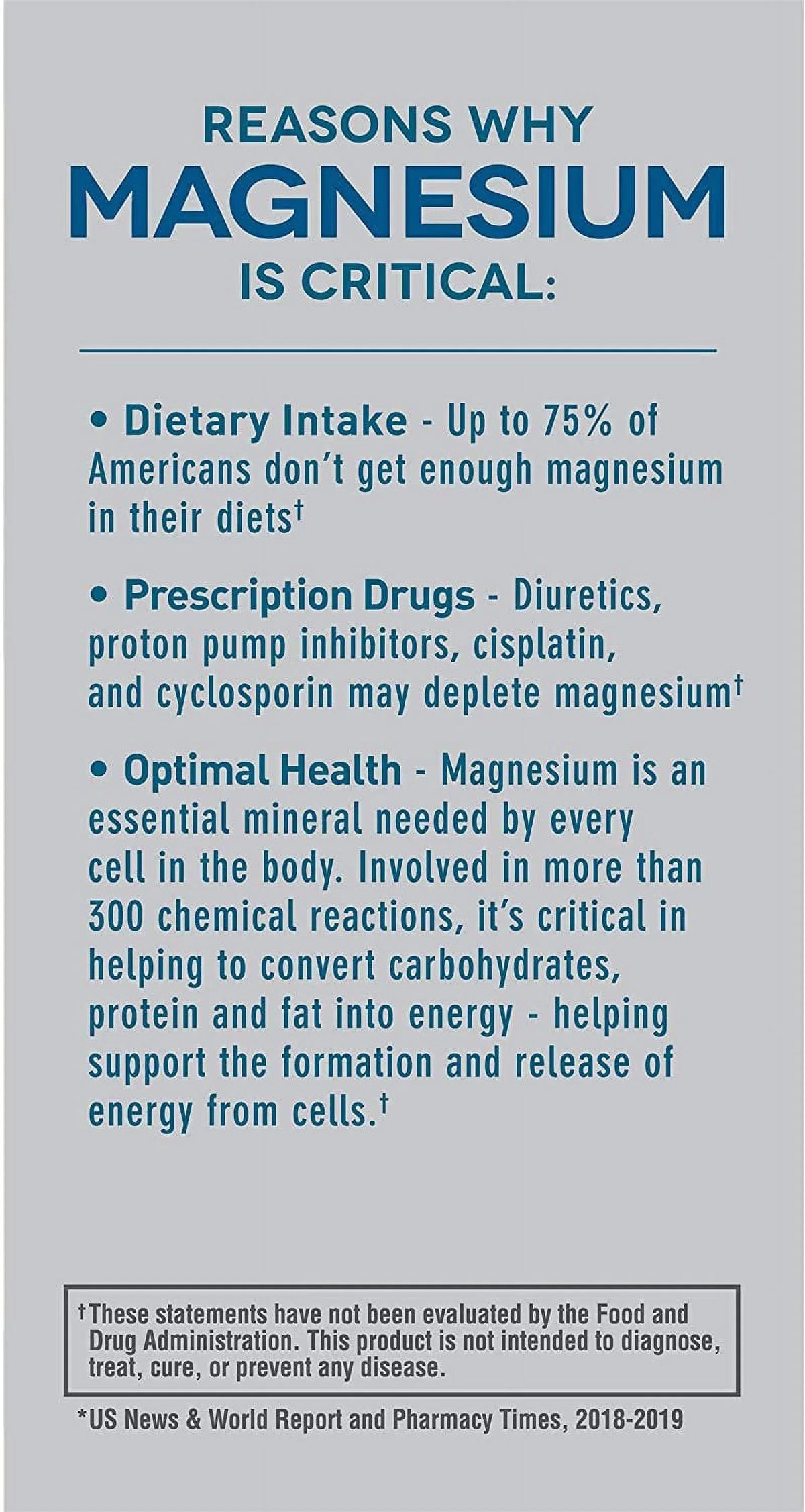 Magnesium Magnesium Tablets Oxide Concentrated form of 120 Supplement Most 400 Dietary MagOx