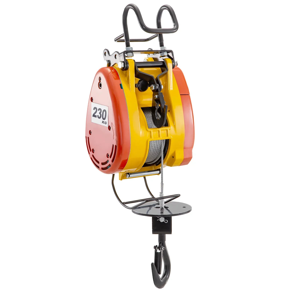 Electric 98ft/30m System Control with Lift Volts Phase Overhead Pulley Winch VEVOR Crane Electric Remote 1 Wire Electric Trolley Hoist 230kg with Length 507lbs Steel Capacity Rope 110