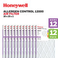 Furnace 12 MERV Pack 20x25x1 Filter- HVAC Honeywell Air Pleated 12
