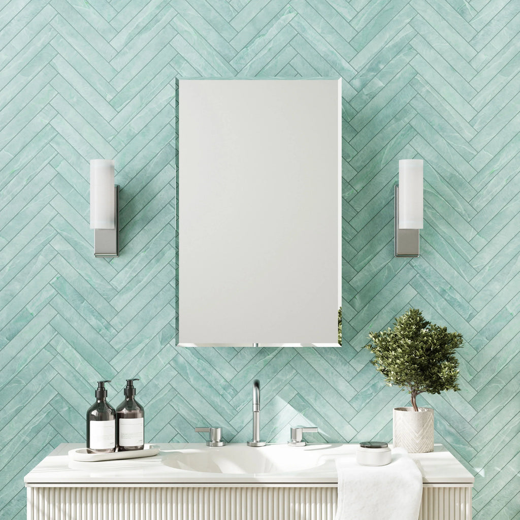 Medicine Rectangle 16" Surface-Mount Zenna Steel Mirror Frameless 26", x Home Cabinet, Recessed or