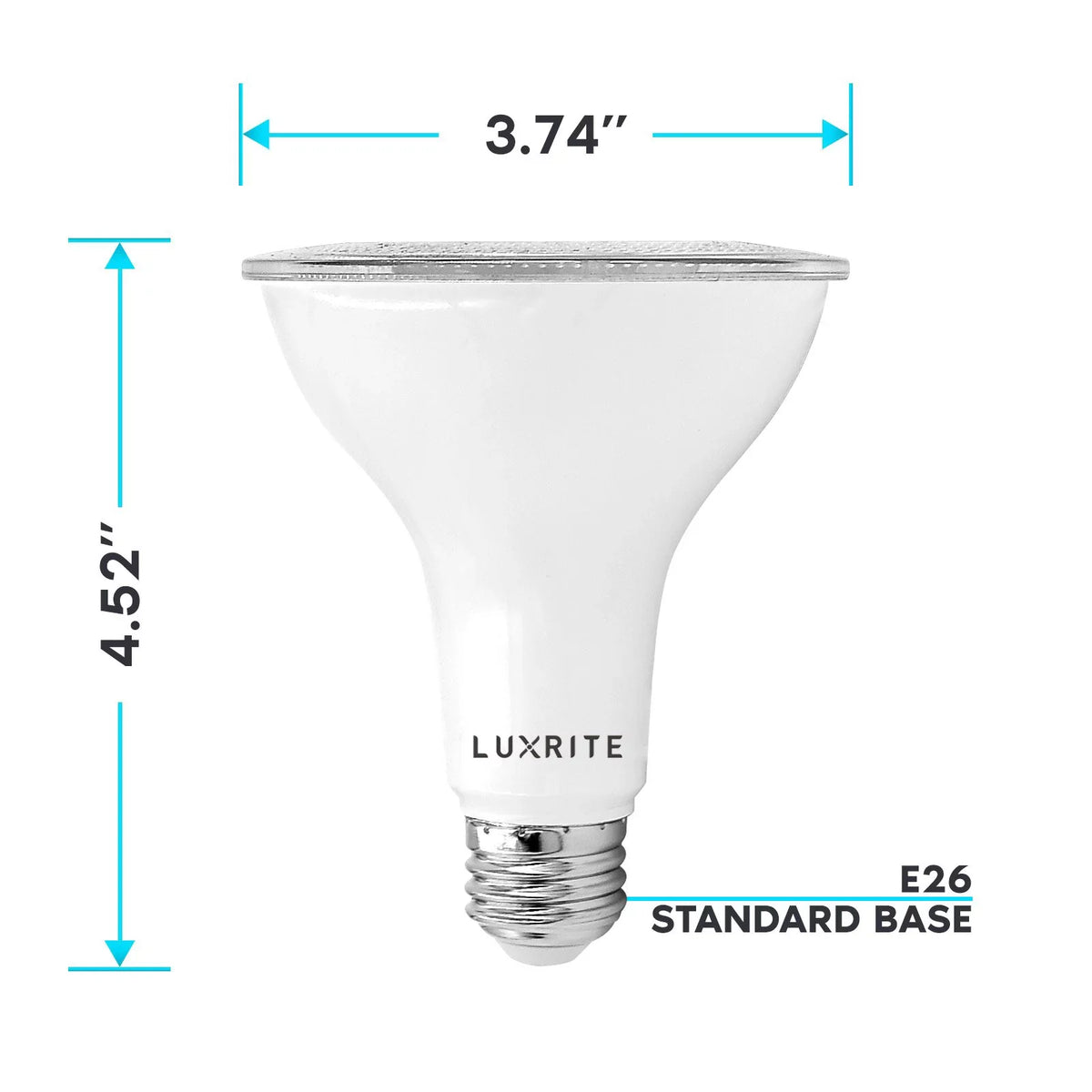 White Cool 6-Pack Rated UL Listed LED Dimmable PAR30 Wet 11W Lumens 4000K Light 850 Base E26 Flood Bulb Luxrite