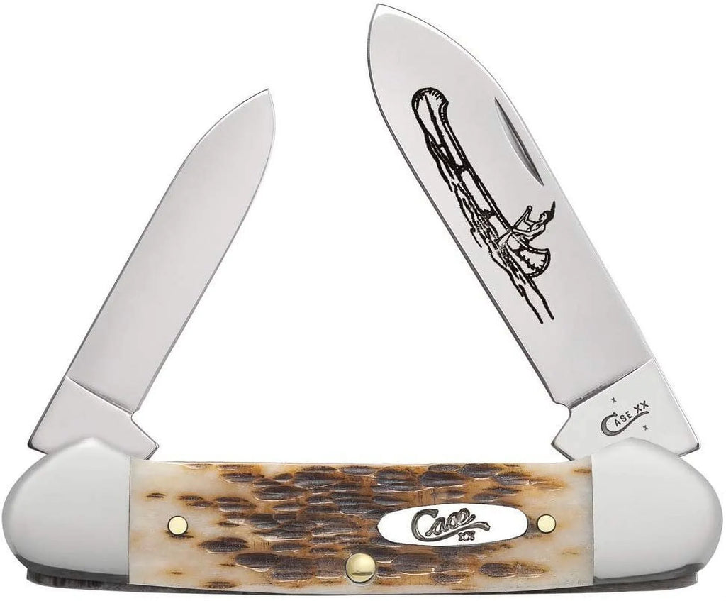 Case CV Pocket Amber Canoe Knife Bone