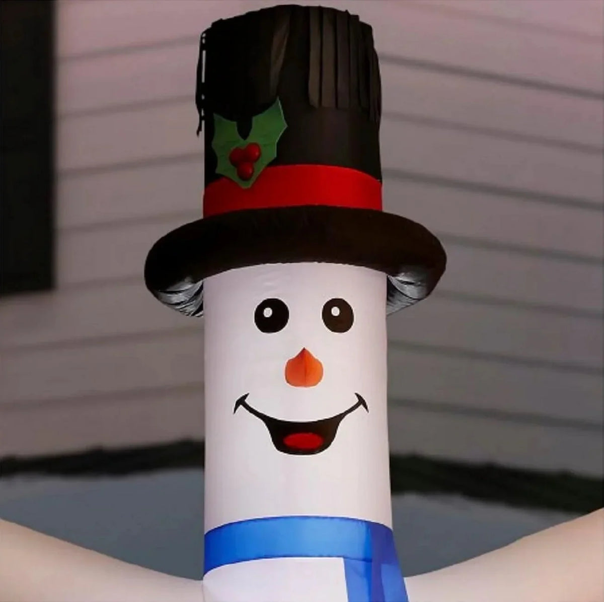 9070602 144 Jiggler in. White Snowman Jolly Inflatable, Wire Gemmy