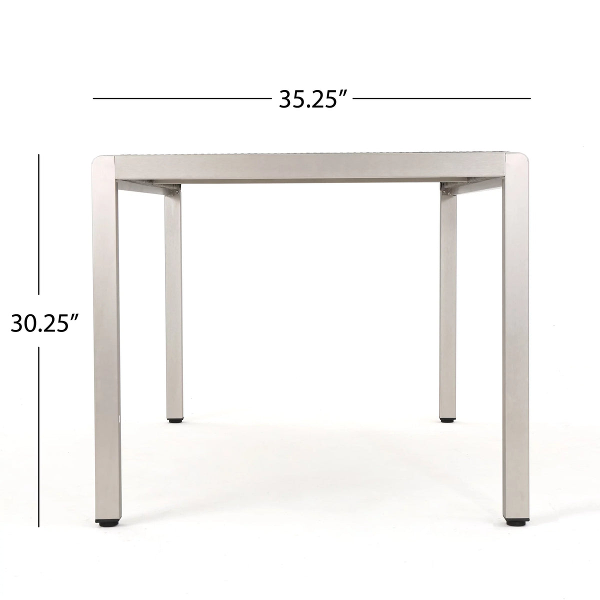 Dining Wicker with Aluminum Grey Top, Table Outdoor Bay Coral