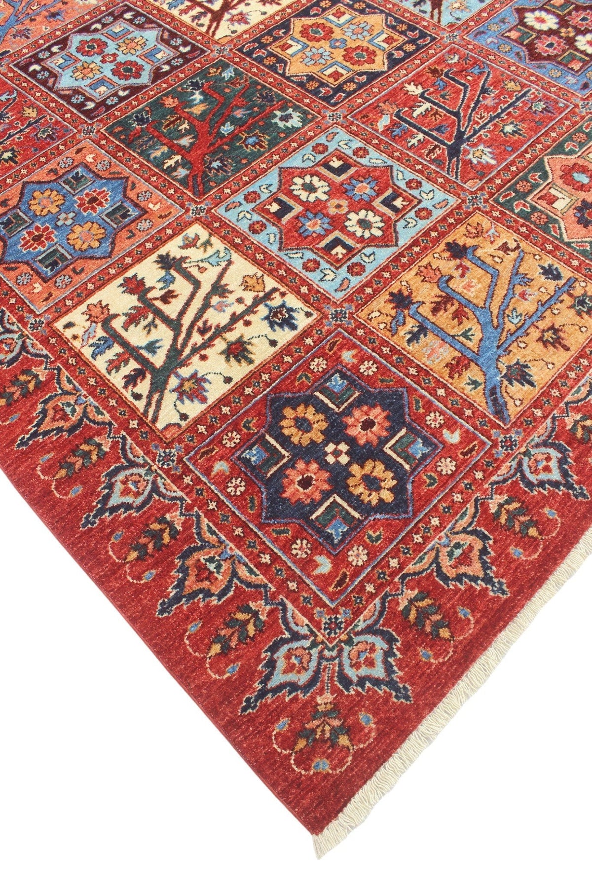 x Aria 8'11" 11'10" Rug, Qurban Rusty-Red/Blue