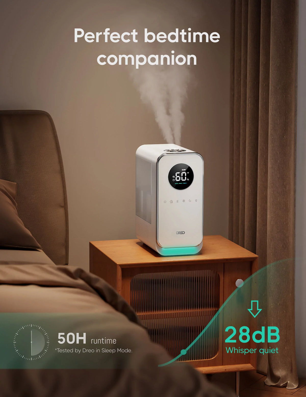 Mode Timer, Auto Mode, App With Quiet Humidistat, Control, Dreo LED Humidifiers, Humidifier, Display Smart Sleep 5L Top-Fill