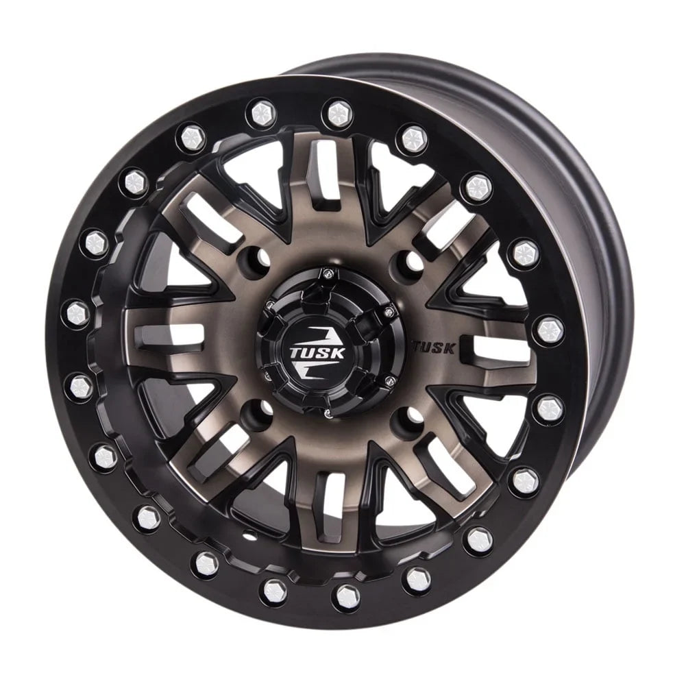 2022 1000 RMAX Pack) Beadlock Smoke/Black For R-Spec YAMAHA 4.0 (2 4 Tusk Teton 3.0 + Wolverine 4/156 Wheel 14x7