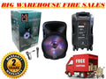 Mic Mr PA 2000W Wired Speaker 12" Dj Bluetooth Radio Karaoke DJ Battery FM Pro
