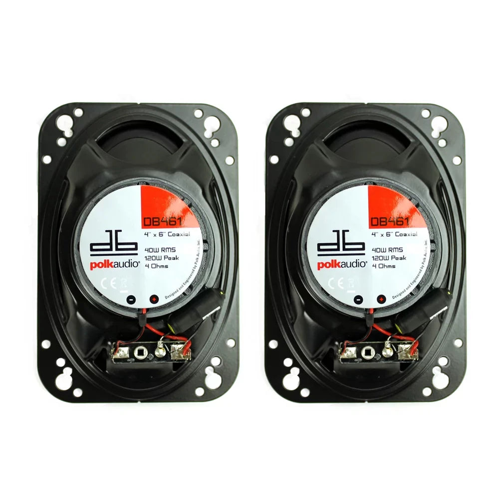 x 4 6-inch Audio Audio Polk DB461 Speakers Car 2-way Loud