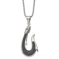 Necklace Chisel Inch Hook Ball With Chain a Stainless Solid Fiber Carbon Polished Jewelry Black Steel 22 25.9mm Pendant