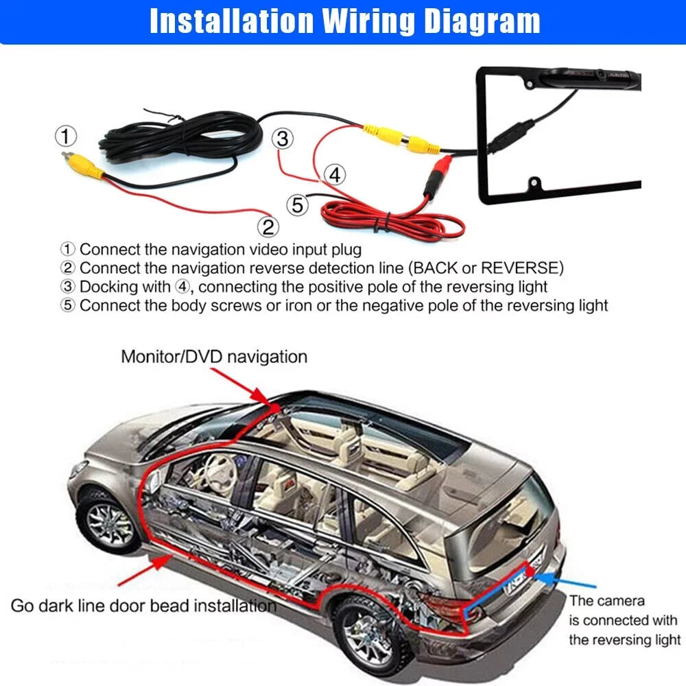 Reverse Aid License Frame Vision Night - Camera Plate Parking