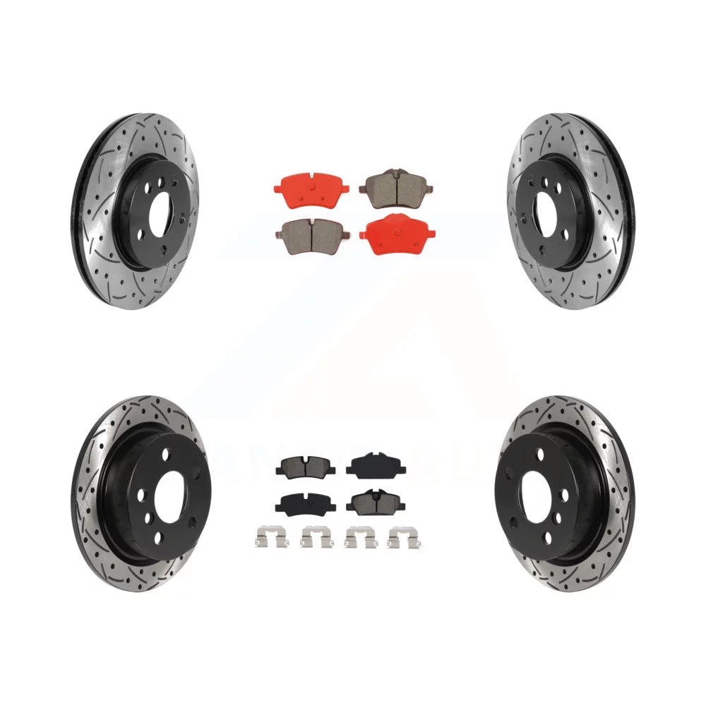 Pads Coated Semi-Metallic Auto Drilled Rear Disc KDS-100772 Mini Front For Cooper Rotors Slotted And Transit Brake - Kit