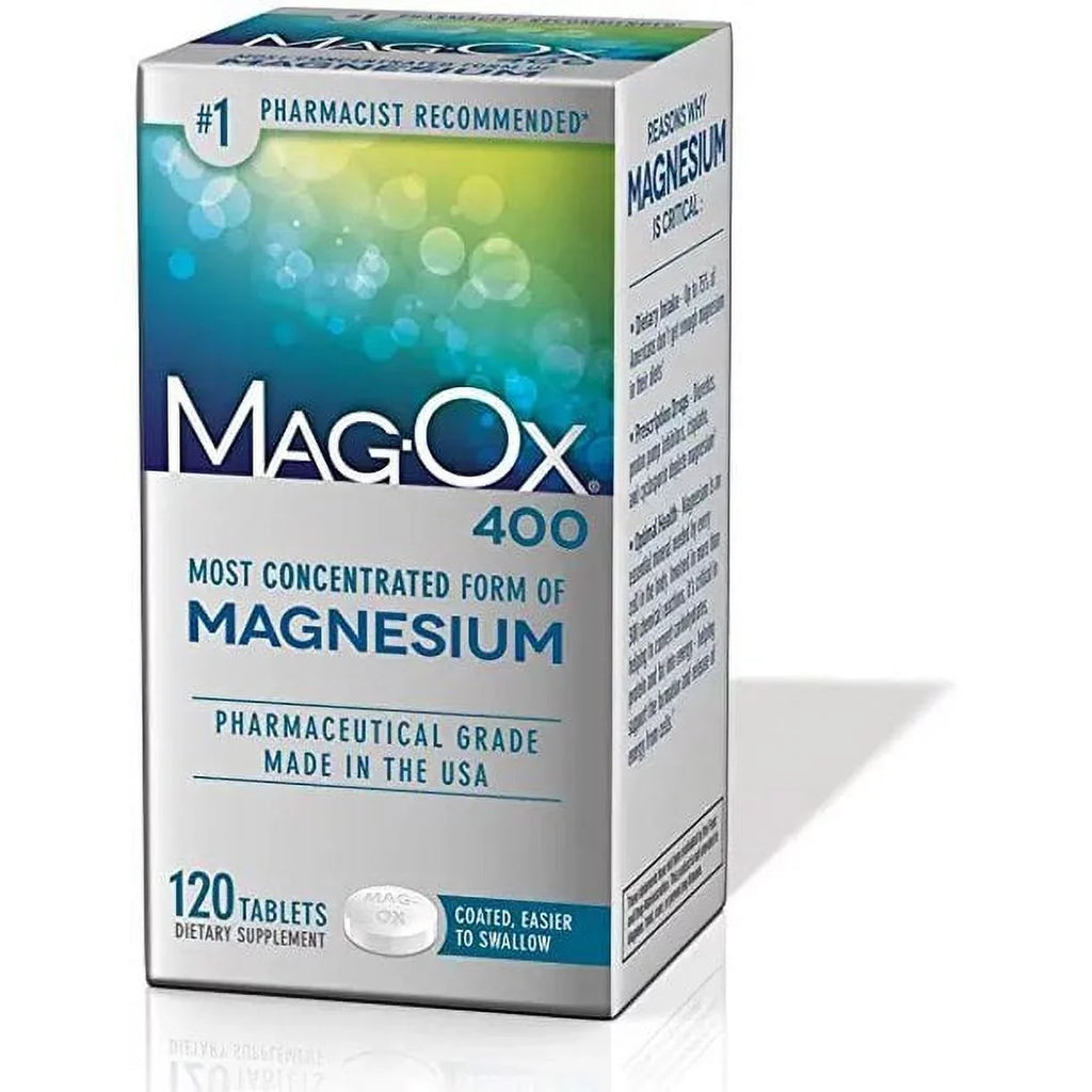 Dietary Tablets Magnesium Supplement Oxide 400 free 120 Pack of 6 and Gluten MagOx Sugar