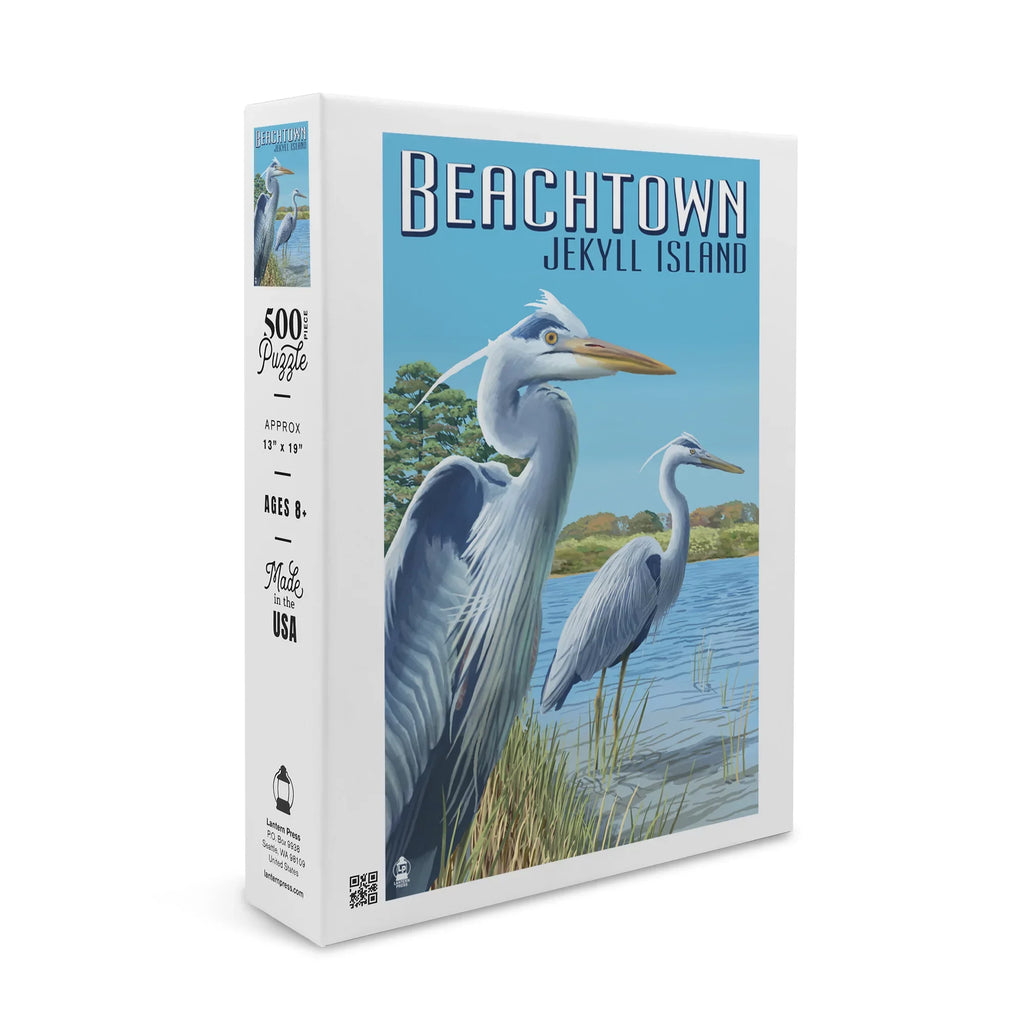 Jekyll (19x27 in Premium Family, inches, Island, and Puzzle for Jigsaw Blue Georgia, Herons Beachtown, Piece Made USA) Adults 500