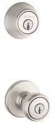 Kwikset Single Knob 690T Kwikset Combo and Pack, Cylinder Deadbolt 15 K6 Entry Tylo Satin CP by Nickel