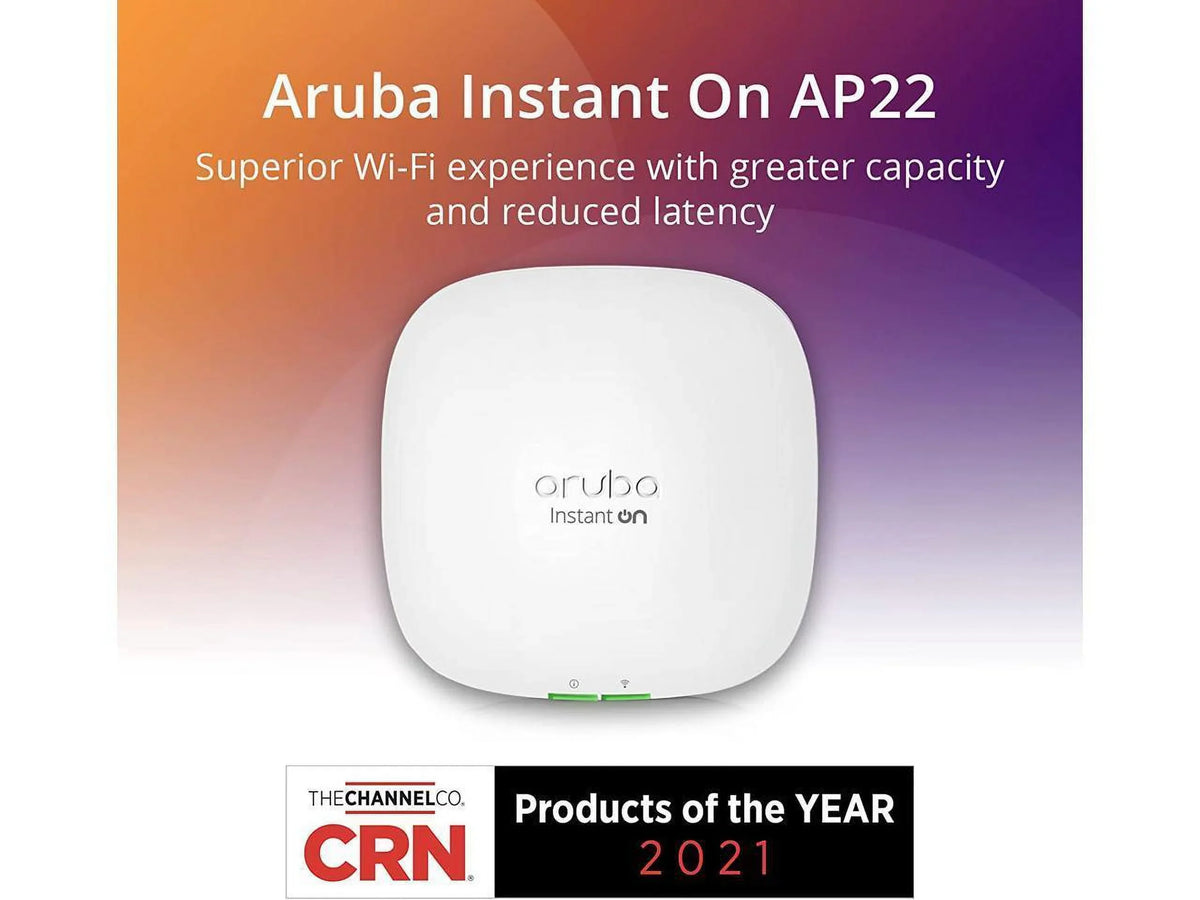 | AP22 802.11ax 6 Access Source Aruba Power Included Instant Wireless | Wi-Fi (R6M49A) Point Model US On 2x2