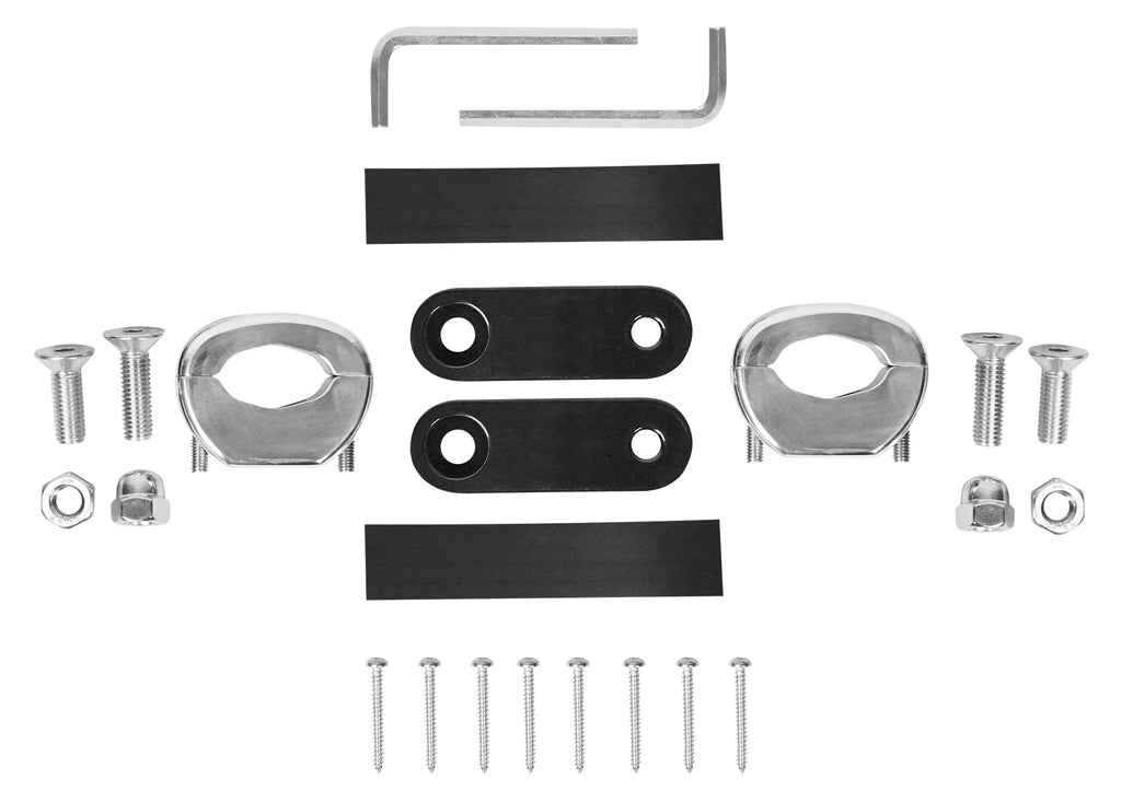 (2) Aluminum Speaker 4" Pods Swivel MAC40B Motorcycle Handlebar Rockville Chrome