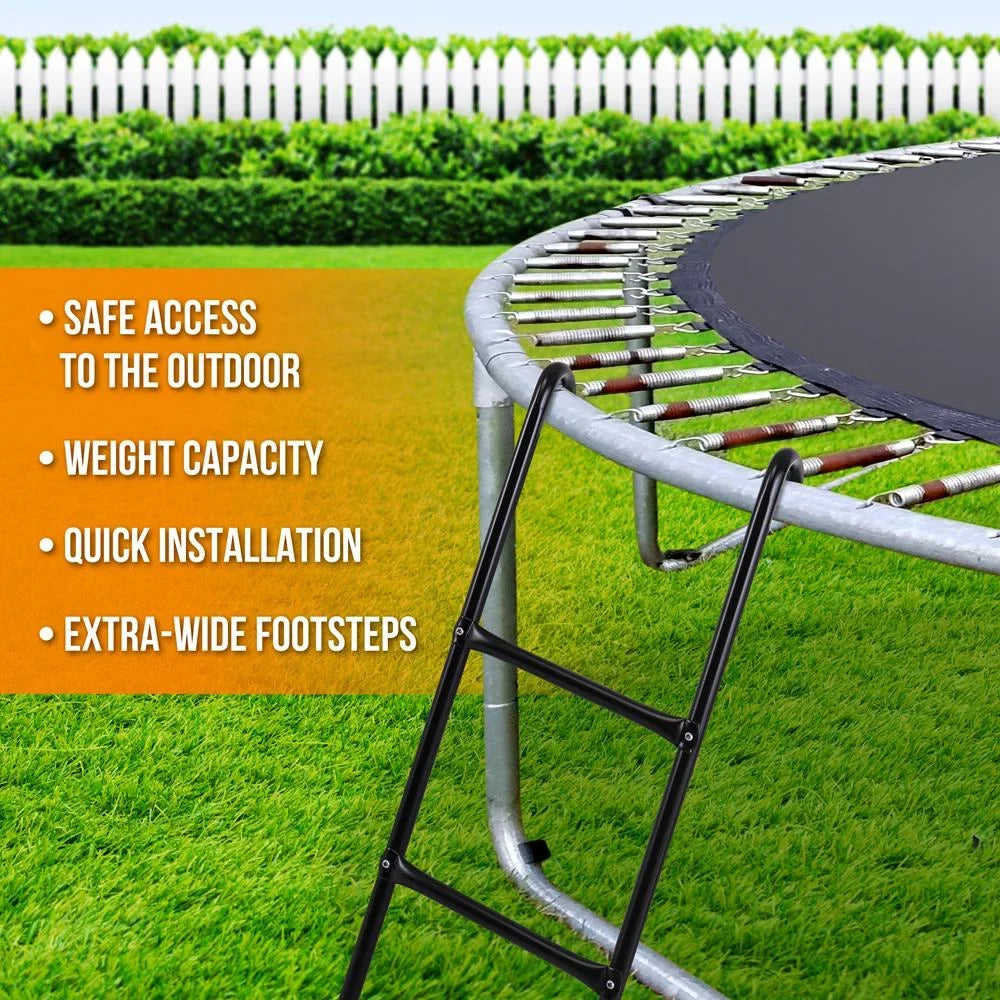 Resistant x Ladder Trampoline Trampoline 39.8’’ Galvanized 4.7’’ Safety x -inches Weather Steel 13.0’’ 2 SereneLife Step Climbing