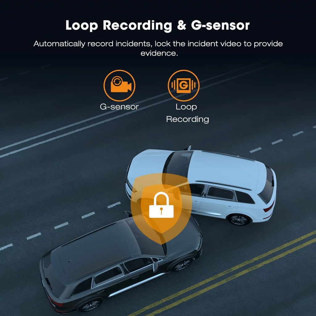 Dash LCD with Cam Vision, Cam,4K 170° GPS, Night 2" Parking Angle, Wide Front WDR, Camera Screen Car Dash TOGUARD Mode, G-Sensor