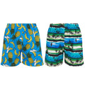 Beach Swimming Large iBerryNY Palm Trunks 2 Mesh Mens Sunset/Fruits, Lining, Pairs, Shorts,