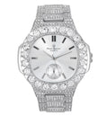 is Choice!! or Baguette - Bigger Better Your Silver) Metal Out for (Silver Oblong Diamonds Oversized Luxurious The ST10316CE Diamonds Mens Style!! Bling-ed Your King. - Watch