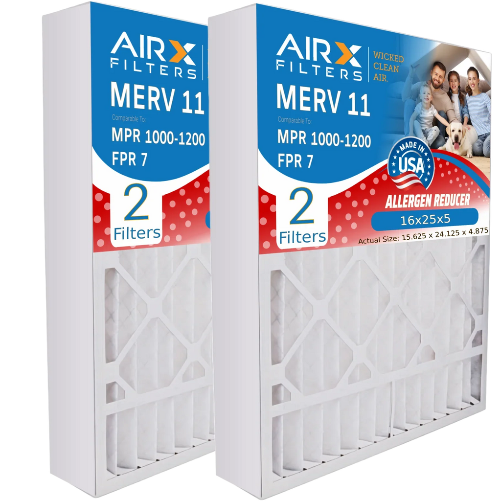 Air FILTERS Furnace 255649-105 Comparable MPR CLEAN 2 7 by AIRX Premium USA Compatible AIR. to MPR Bear WICKED Filter Made & Pack MERV FPR 16x25x5 Filter with 1200 Air 16x25x5 1000, 11